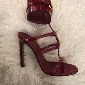 Gucci raspberry colored ankle straps high heel